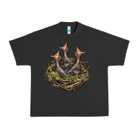 Pigment Black Bird Nest With Baby Birds Urban Heavy Tee - LillyAllenDesigns