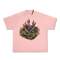 Salmon Bird Nest With Baby Birds Urban Heavy Tee - LillyAllenDesigns