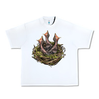 White Bird Nest With Baby Birds Urban Heavy Tee - LillyAllenDesigns
