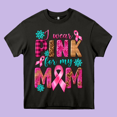 I Wear Pink For My Mom With Butterfly Heavy Core Tee Designed By Texasbilliewilder