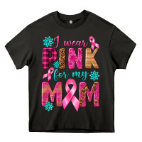 Asphalt I Wear Pink For My Mom with Butterfly Heavy Core Tee - texasbilliewilder