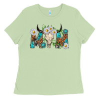 Matcha mom with bull skull Ladies Tee - texasbilliewilder