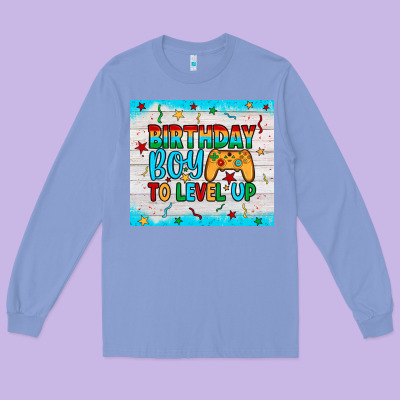 Birthday Boy To Level Up Long Sleeve Tee Designed By Jahusdesignshop