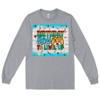 Heather Grey birthday boy to level up Long Sleeve Tee - JahusDesignShop