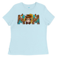 Baby Blue mom with bull skull Ladies Tee - texasbilliewilder