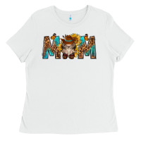 White mom with bull skull Ladies Tee - texasbilliewilder