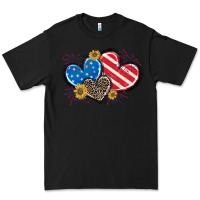 Black American Flag heart Premium Tee - CowGirlArtShop