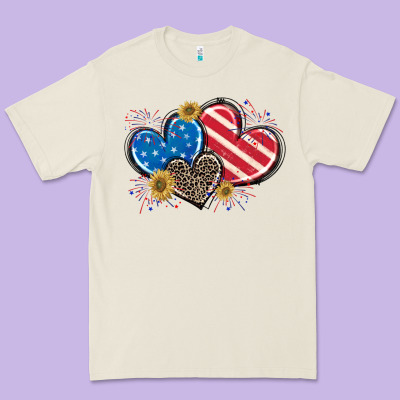 American Flag Heart Premium Tee Designed By Cowgirlartshop