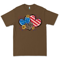 Cacao American Flag heart Premium Tee - CowGirlArtShop