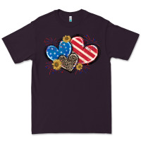 Plum American Flag heart Premium Tee - CowGirlArtShop