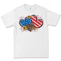 White American Flag heart Premium Tee - CowGirlArtShop