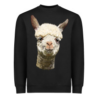 Black Alpaca Head Heavyweight Sweatshirt - LillyAllenDesigns
