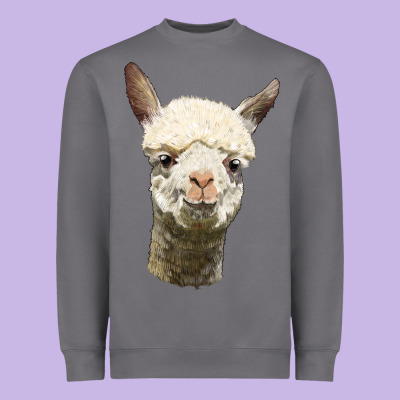 Alpaca Head Heavyweight Sweatshirt Designed By Lillyallendesigns