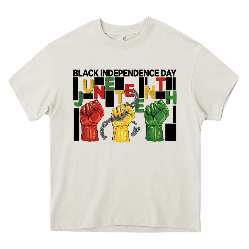Black Independence Day Juneteenth Heavy Core Tee by BarkalooDesign | Teevron