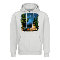 Dove Grey Night Glamping Camp With Wine Zipper Hoodie - BundleAndBundleShop
