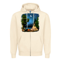 Sandshell Night Glamping Camp With Wine Zipper Hoodie - BundleAndBundleShop