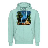Seafoam Night Glamping Camp With Wine Zipper Hoodie - BundleAndBundleShop