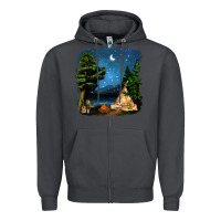 Smoke Night Glamping Camp With Wine Zipper Hoodie - BundleAndBundleShop
