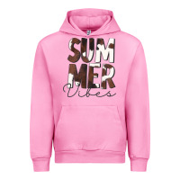 Fuchsia Pink Summer Vibes Brown White Cowhide Urban Hoodie - CowCowDesign