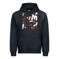 Navy Summer Vibes Brown White Cowhide Urban Hoodie - CowCowDesign