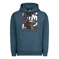 Pigment Midnight Navy Summer Vibes Brown White Cowhide Urban Hoodie - CowCowDesign