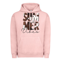 Pigment Salmon Summer Vibes Brown White Cowhide Urban Hoodie - CowCowDesign