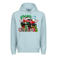 Blue Mist merry christmas monster truck Premium Hoodie - texasbilliewilder