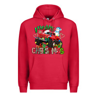 Cardinal merry christmas monster truck Premium Hoodie - texasbilliewilder