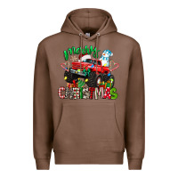 Chestnut merry christmas monster truck Premium Hoodie - texasbilliewilder