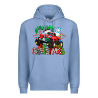 Colony Blue merry christmas monster truck Premium Hoodie - texasbilliewilder