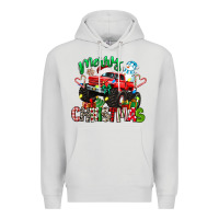 Dove Grey merry christmas monster truck Premium Hoodie - texasbilliewilder