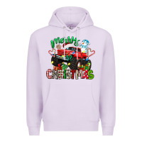Lilac merry christmas monster truck Premium Hoodie - texasbilliewilder