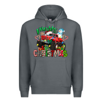 Rock merry christmas monster truck Premium Hoodie - texasbilliewilder