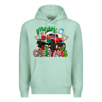 Seafoam merry christmas monster truck Premium Hoodie - texasbilliewilder