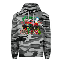 Slate Camo merry christmas monster truck Premium Hoodie - texasbilliewilder