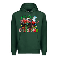 Sports Green merry christmas monster truck Premium Hoodie - texasbilliewilder