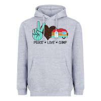 Heather Grey Peace Love Camp Heavyweight Hoodie - Bettercallsaul