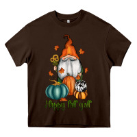 Chocolate Brown happy fall y'all gnome Heavy Core Tee - RanaPortraitStore