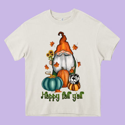 Happy Fall Y'all Gnome Heavy Core Tee Designed By Ranaportraitstore