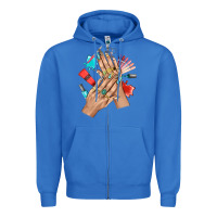 True Royal Western Nail Art With Nail Material Bbs Zipper Hoodie - BundleAndBundleShop