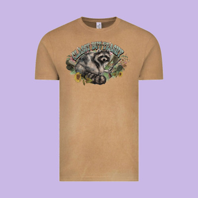 Classy But Trashy Racoon Vintage Tee Designed By Nancycooperartshop