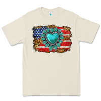 American Flag Leopard Turquoise Gemstone Premium Tee | Teevron