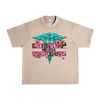 French Oak floral nurse custom name Urban Heavy Tee - AdoDesignShop