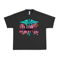 Pigment Black floral nurse custom name Urban Heavy Tee - AdoDesignShop