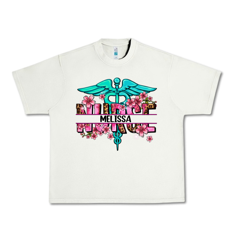 Floral Nurse Custom Name Urban Heavy Tee by AdoDesignShop | Teevron