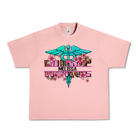 Salmon floral nurse custom name Urban Heavy Tee - AdoDesignShop