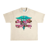 Sandshell floral nurse custom name Urban Heavy Tee - AdoDesignShop