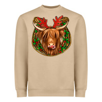 Mushroom christmas highland cow mistletoe Christmas Heavyweight Sweatshirt - Jasminsmagicworld