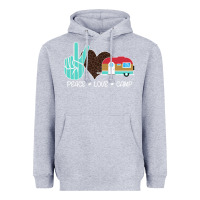Heather Grey Peace Love Camp Heavyweight Hoodie - Bettercallsaul