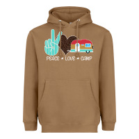 Toasted Coconut Peace Love Camp Heavyweight Hoodie - Bettercallsaul